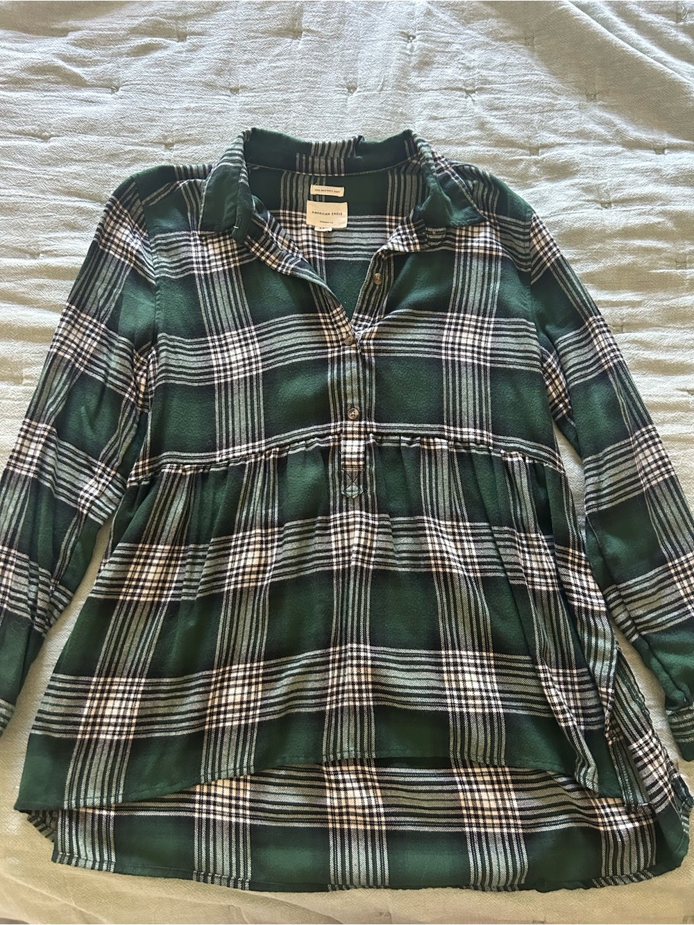American Eagle Green Flannel Shirt